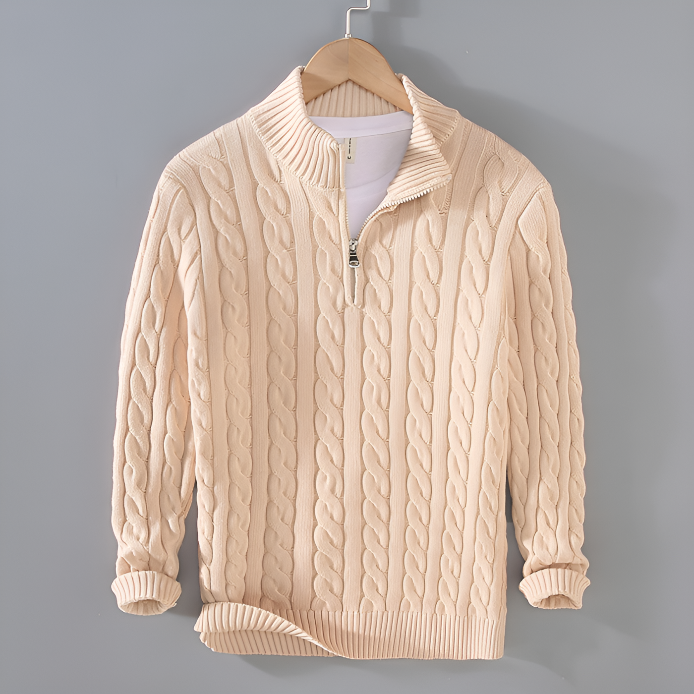 Antony | Pull homme torsadé à demi-zip