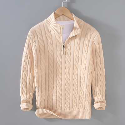 Antony | Pull homme torsadé à demi-zip