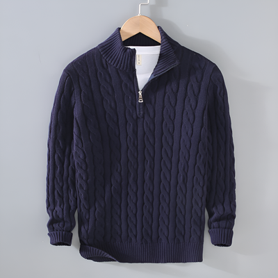 Antony | Pull homme torsadé à demi-zip