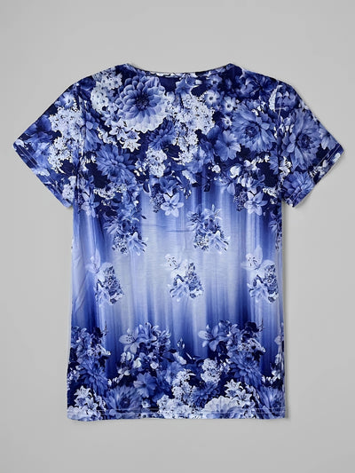 Louna | Haut Floral Vert à Col V