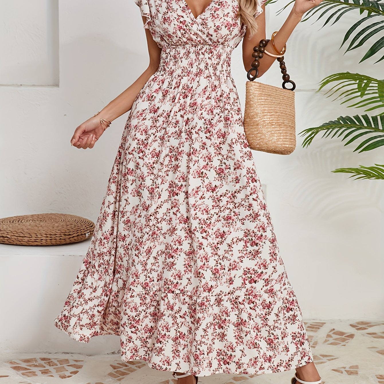 Rosalie | Robe Longue Florale Portefeuille