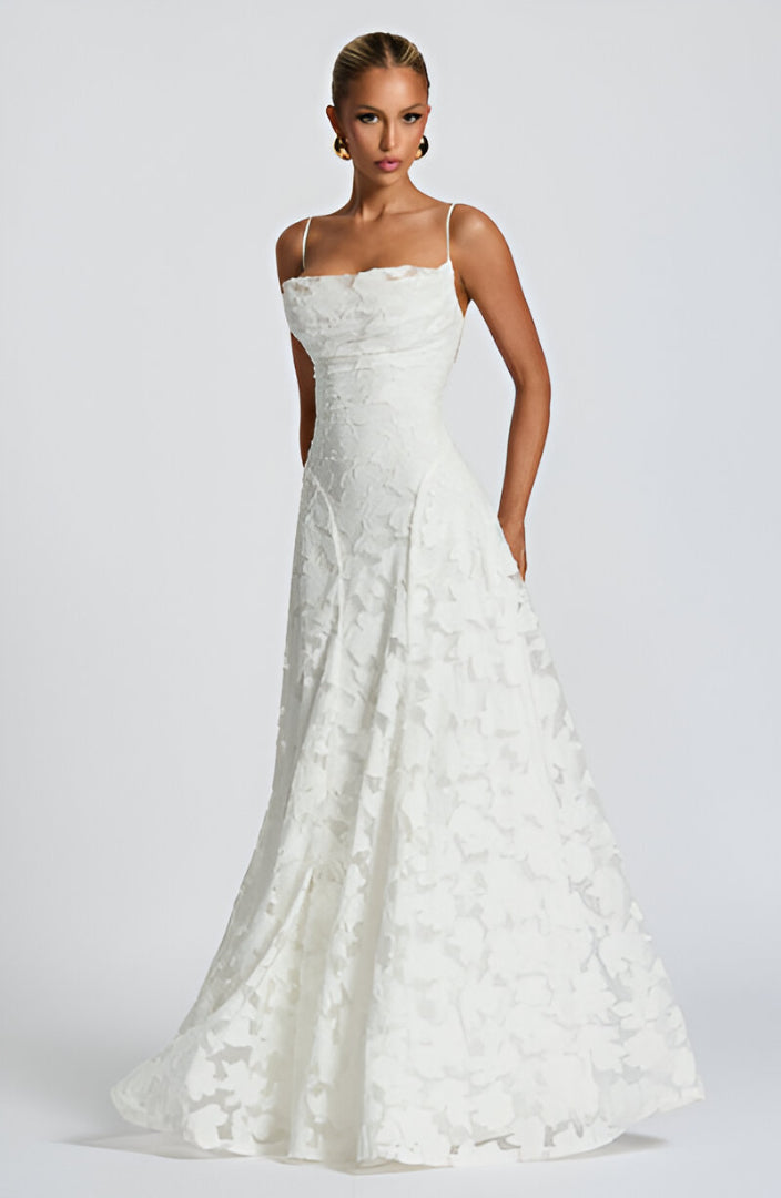 Francisa | Robe corset longue en dentelle