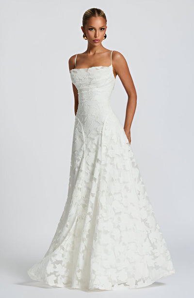 Francisa | Robe corset longue en dentelle