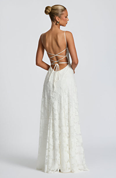 Francisa | Robe corset longue en dentelle